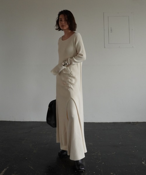 ETRE TOKYO（エトレトウキョウ） ニットワンピース FREE ネイビー