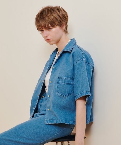 allureville（アルアバイル） ブラウス シャツ デニムボクシーシャツ