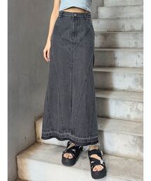 GGパターン デニムスカート MURUA（ムルーア） デニムスカート パターンデザインデニムロング