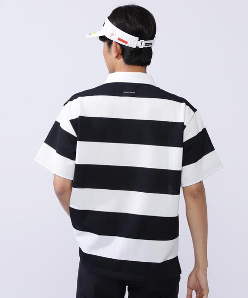 PEARLY GATES ボーダーポロシャツ サイズ1 PEARLY GATES ポロシャツ 「PEARLY GATES」切替ボーダー半袖