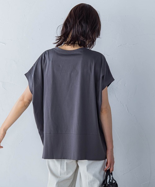 tシャツ ラウンドヘムフライスカットソー「手洗い可能」 レディース LAUTREAMONT tシャツ ラウンドヘムフライスカットソー「手洗い