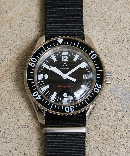 ナバルウォッチ ロイヤル ミリタリー ダイバー MIL.-05B SV/BK COMMON WARE（コモンウェアー） 腕時計 NAVAL MILITARY WATCH MIL.-05