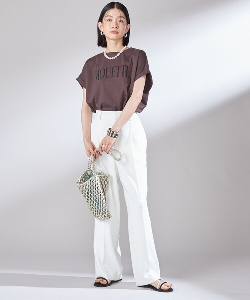 ワイドパンツ スラックス パンツ 「UVカット / 吸水速乾 / 手洗い可能」合繊 タック センター プレス パンツ レディースの画像