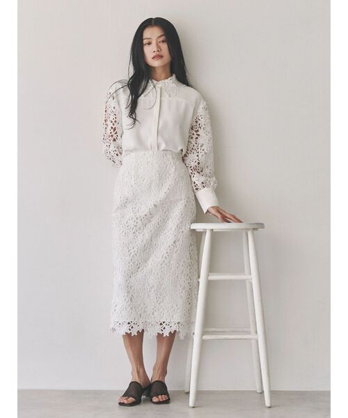 TONAL ブラウス シャツ ケミカルレーススリーブブラウス レディース