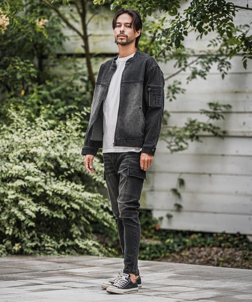 CAMBIO（カンビオ） 革ジャン ライダース mj10946-ストレッチデニム