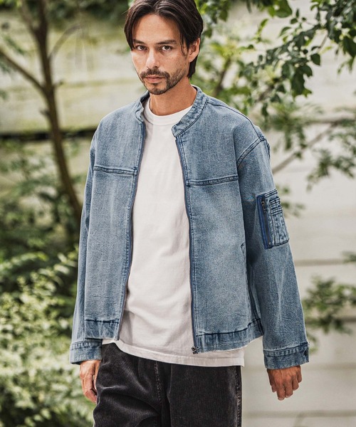 CAMBIO（カンビオ） 革ジャン ライダース mj10946-ストレッチデニム