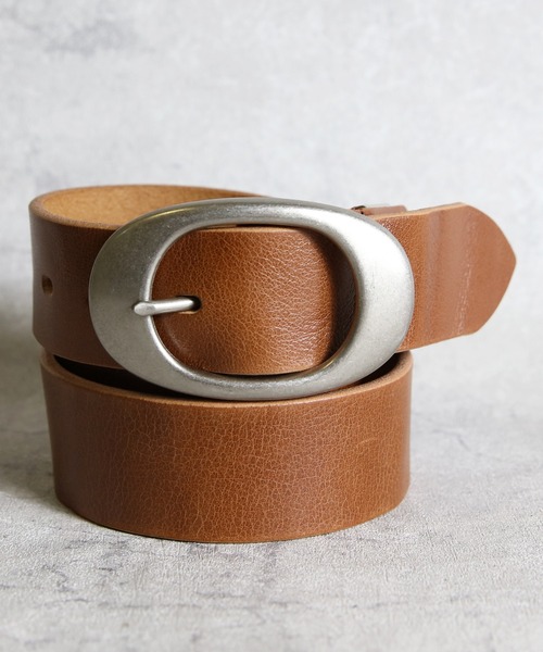 8 ベルト ITALY LEATHER 40mmオーバルバックルレザーベルト メンズ