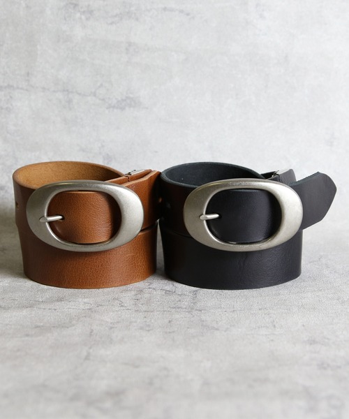 8 ベルト ITALY LEATHER 40mmオーバルバックルレザーベルト メンズ