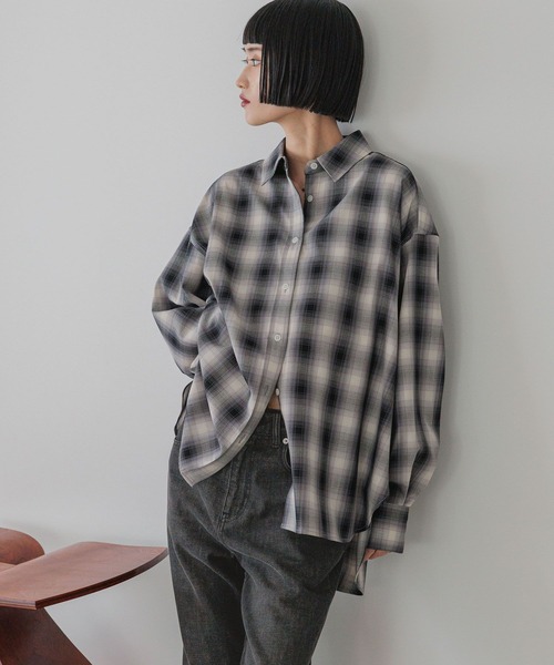 ブラウス シャツ アソートチェックＢＩＧシャツ  525629 レディース