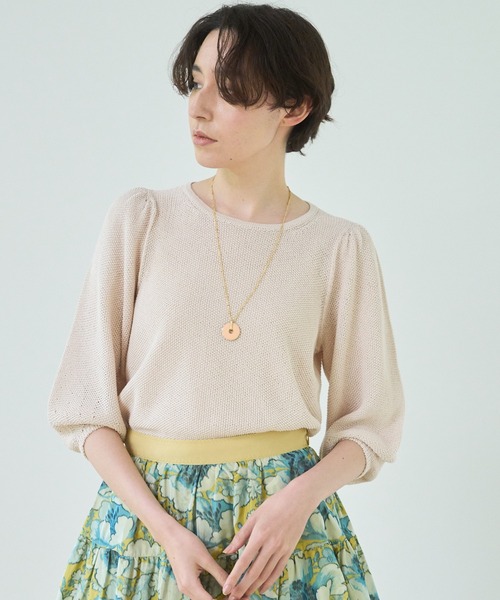 ANAYI 「ANAYI」 7分袖ニット 38 ブルー レディース : ZOZOTOWN