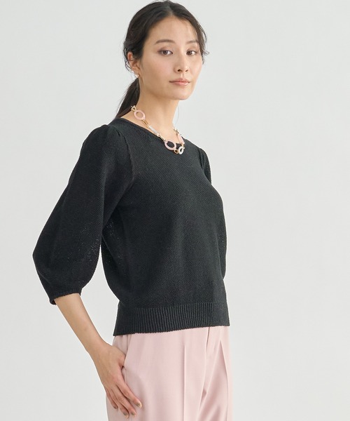 アナイ　七分袖ニット　38 ANAYI 「ANAYI」 7分袖ニット 38 ブルー レディース : ZOZOTOWN