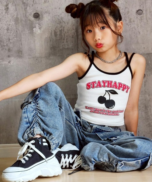 RandS キャミソール 肌着 チェリーpt配色キャミ キッズ 子供服 女の子