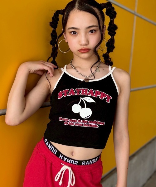 RandS キャミソール 肌着 チェリーpt配色キャミ キッズ 子供服 女の子