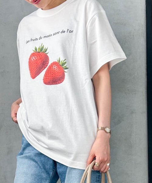 tシャツ 「WEB限定」「RegencyWorks」フルーツTシャツ strawberry レディース