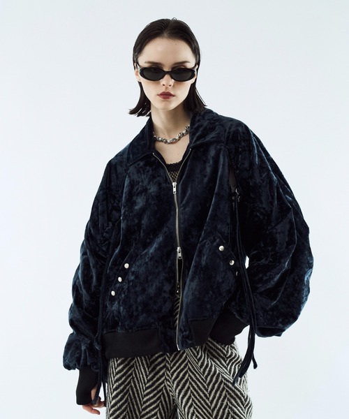 GACKT着用agr crush velour MA-1 BZ ベロアブルゾン ブルゾン アウター Crush velour gather blouson / クラッシュベロア