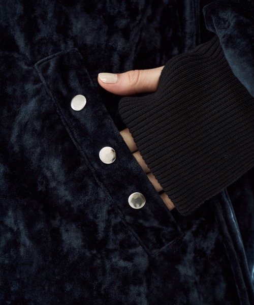 ブルゾン アウター Crush velour gather blouson / クラッシュベロア