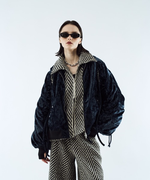 GACKT着用agr crush velour MA-1 BZ ベロアブルゾン ブルゾン アウター Crush velour gather blouson / クラッシュベロア