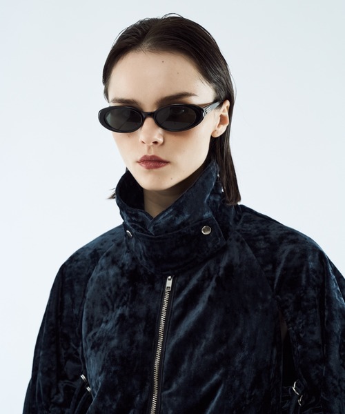 ブルゾン アウター Crush velour gather blouson / クラッシュベロア