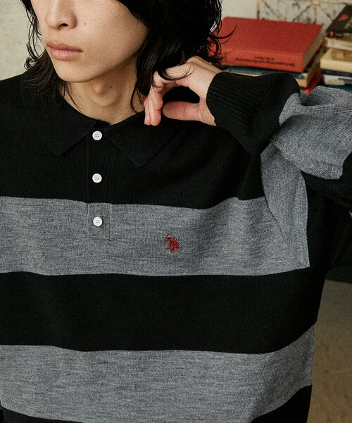 ポロシャツ U.S. POLO ASSN./ユーエスポロアッスン 別注 SWEAT LIKE KNIT POLO/スウェットライクニットポロシャツ(限 | U.S. POLO ASSN. | 02