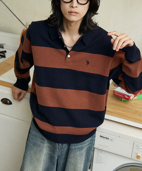 セーター ニット U.S. POLO ASSN./ユーエスポロアッスン 別注 SWEAT LIKE KNIT POLO/スウェットライクニットポロシャ | U.S. POLO ASSN. | 25
