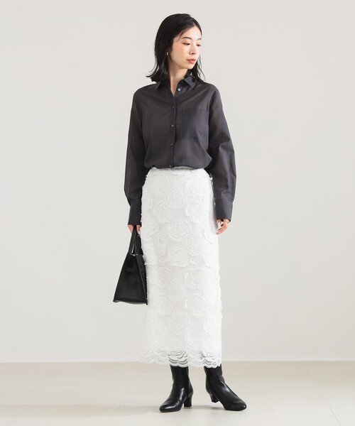 Demi-Luxe BEAMS/ティアード ステッチ スカート Demi-Luxe BEAMS Demi-Luxe BEAMS Cross Skirt (Maxi/Long Skirt