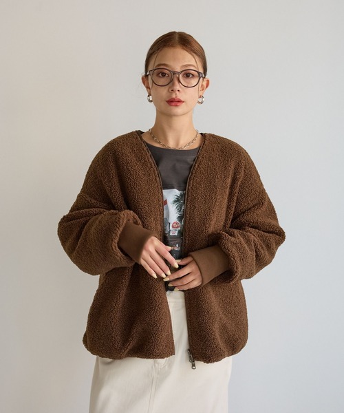   異素材 リバーシブル ボア ブルゾン ジャケット BAYFLOW（ベイフロー） ブルゾン アウター 「異素材で楽しめる」ボア