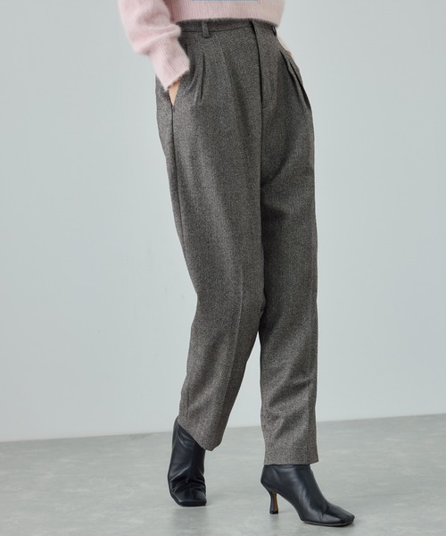 ROPE'（ロペ） パンツ ウールレーヨンクラシック2タックパンツ