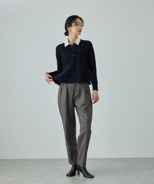 ROPE'（ロペ） パンツ ウールレーヨンクラシック2タックパンツ