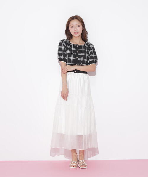 「JILL by JILL STUART」 半袖ニット FREE グレー レディース_画像6