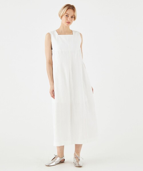 MACPHEE ノースリーブロングワンピース 36 ホワイト MACPHEE」 ノースリーブワンピース 36 ホワイト レディース MACPHEE