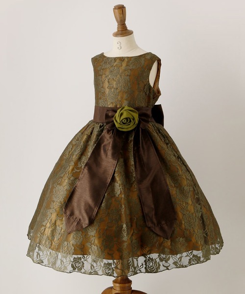 「Catherine Cottage」 「KIDS」ノースリーブワンピース 160 カーキ キッズ_画像2