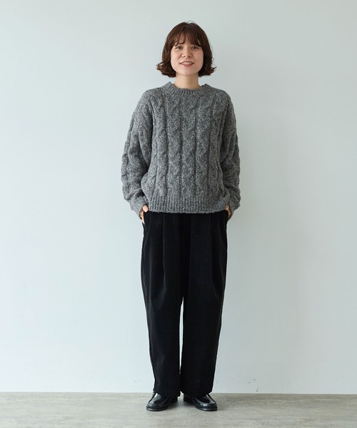 yuni ニット セーター malibo mix ウール アラン編みプルオーバー