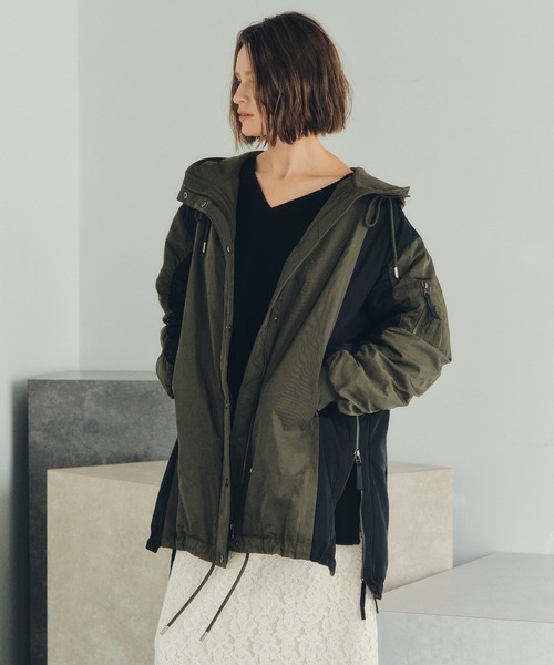 Editt by YECCA VECCA ブルゾン アウター パディングフーディーコート