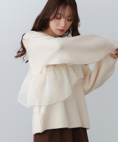 BAB（バブ） ニット セーター エニーウェイフリルニットトップス