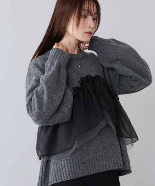 ✴babu✴️ 様 BAB（バブ） ニット セーター エニーウェイフリルニットトップス