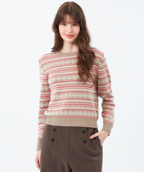 美品マッキントッシュフィロソフィーシルク混フェアアイル柄ニットセーター MACKINTOSH PHILOSOPHY（マッキントッシュフィロソフィー） ニット