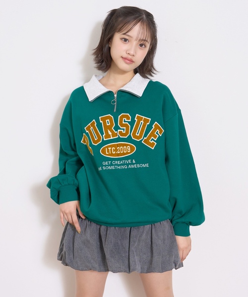 トレーナー  「LTXC」「綿100％」裏起毛ハーフジップスウェット キッズ 子供服 女の子 | LOVETOXIC | 07