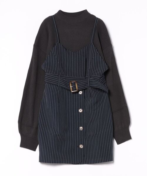 MURUA（ムルーア） ドッキングワンピース 2 ブラック レディース