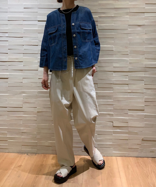 「MELROSE claire」 7分袖ブラウス FREE カーキ レディース_画像5