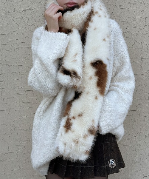 by muni:r マフラー ストール アニマル柄ファーマフラー/2025 AW