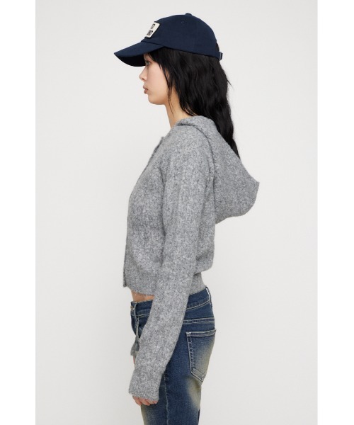 LAGUA GEM（ラグアジェム） カーディガン CROPPED HOODIE KNIT