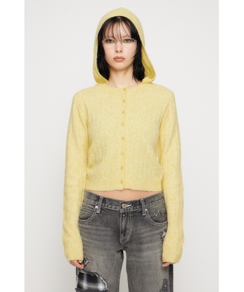 LAGUA GEM（ラグアジェム） カーディガン CROPPED HOODIE KNIT