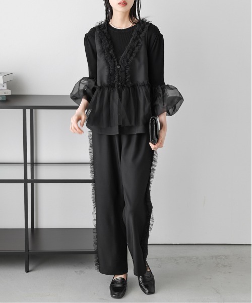 「La-gemme」 セットアップ フリー ブラック レディース_画像4