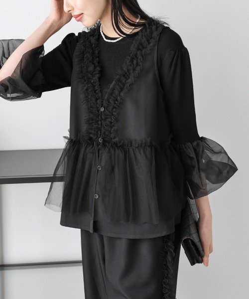 「La-gemme」 セットアップ フリー ブラック レディース_画像5