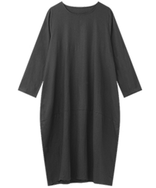 「COCOMOMO」 7分袖ワンピース L ブラック レディース_画像6