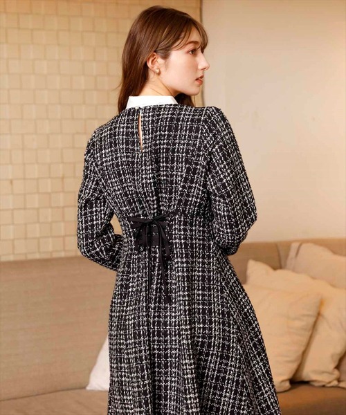 「SWINGLE」 長袖ワンピース MEDIUM ブラック系その他 レディース_画像3