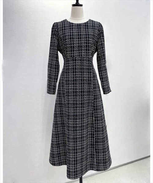 「SWINGLE」 長袖ワンピース MEDIUM ブラック系その他 レディース_画像6