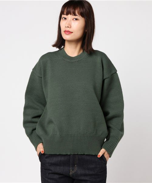 【AURALEE】 ライトカーキ　長袖ニット AURALEE（オーラリー） 長袖ニット 0 グリーン レディース : ZOZOTOWN