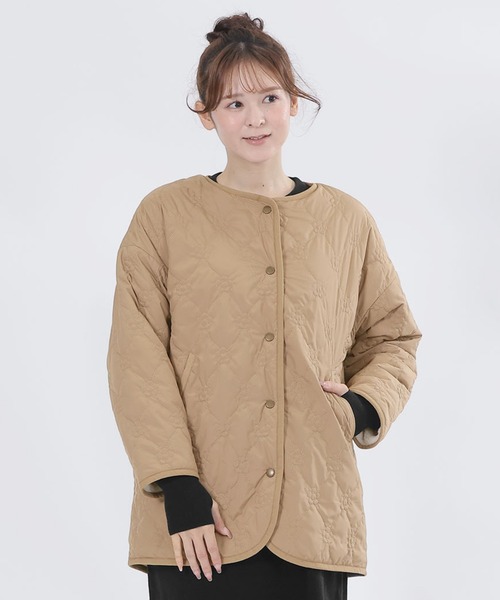 MARY QUANT リバーシブル　キルト　ボア　ブルゾン　コート　ノーカラー MARY QUANT（マリークヮント） ブルゾン アウター マリークワント