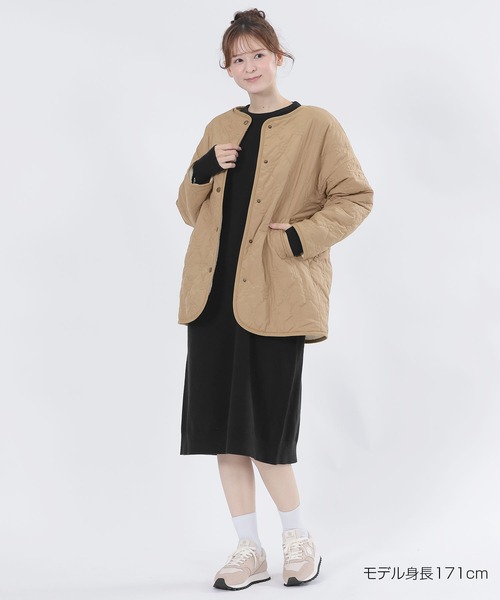 MARY QUANT リバーシブル　キルト　ボア　ブルゾン　コート　ノーカラー MARY QUANT（マリークヮント） ブルゾン アウター マリークワント